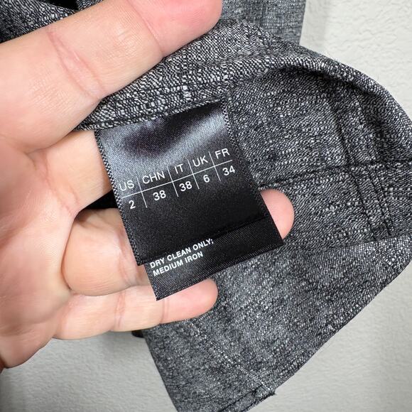 Lafayette 148 Womens 2 Single Breasted Blazer Jacket Black Gray Wool Blend - Picture 11 of 13